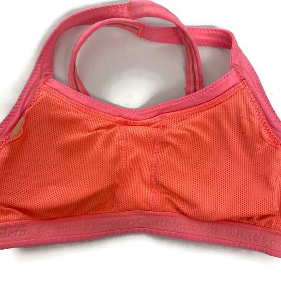 Athleta Freedom Sports Bra Criss Cross Back Rare Coral Pink 964640 Womens Sz Sm - Picture 8 of 13